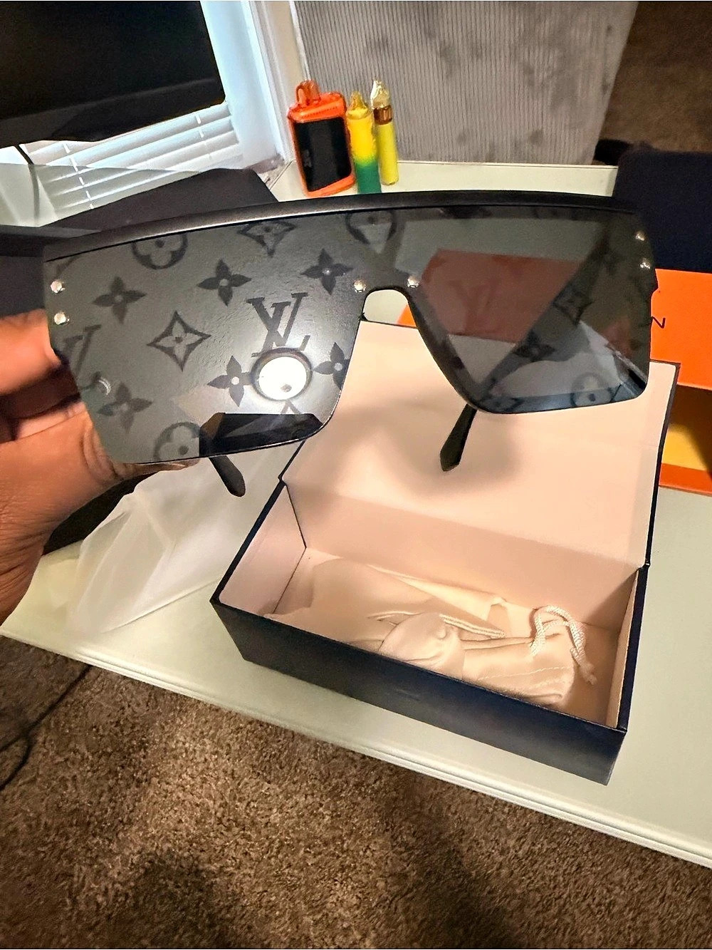 Louis Vuitton Monogram Shield Sunglasses Black & Gray